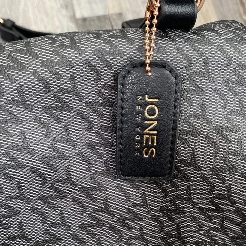 Jones New York Charcoal and Black Textured Backpack